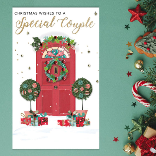 Special Couple Christmas Card - Festive Front Door