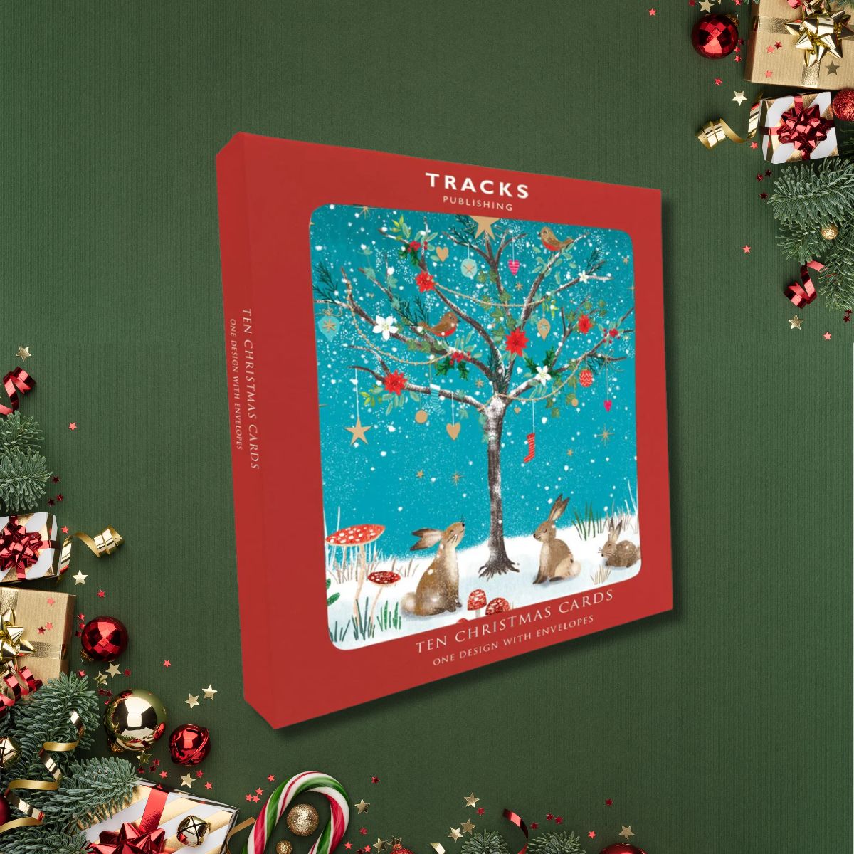 10 x Christmas Cards In Box - Woodland Tree