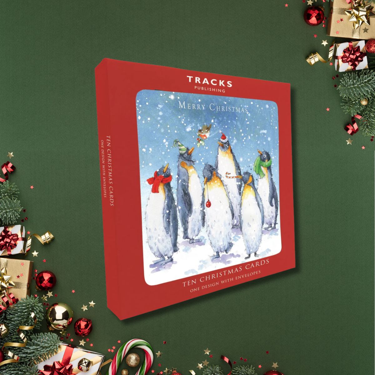 10 x Christmas Cards In Box - Penguin Party