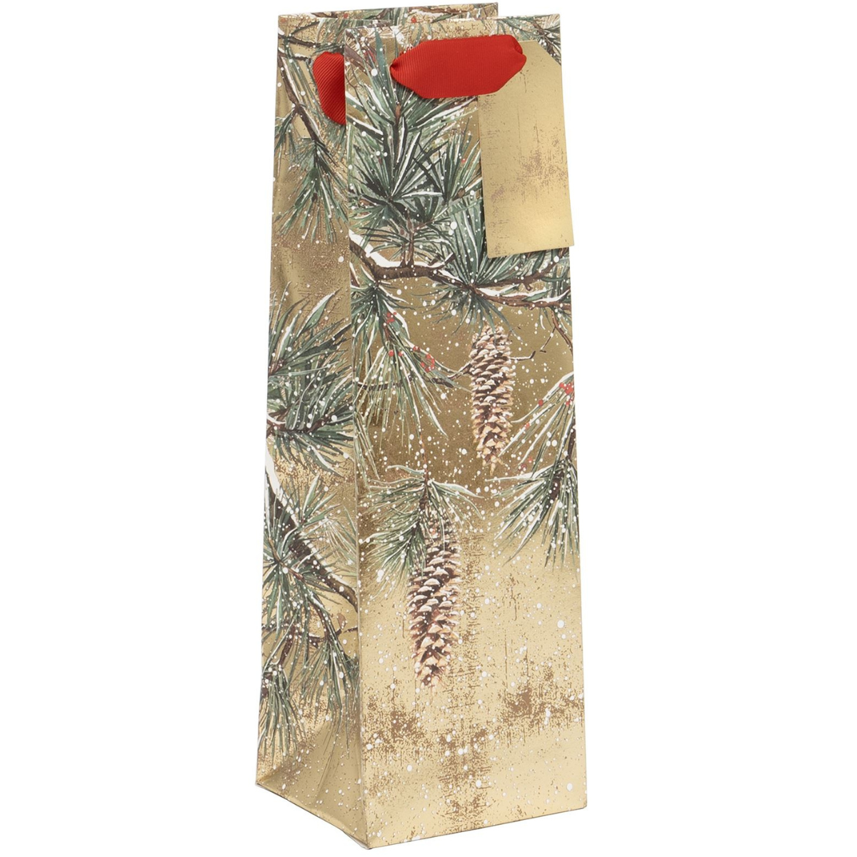 Christmas Gift Bottle Bag - Gilded Grove Gold