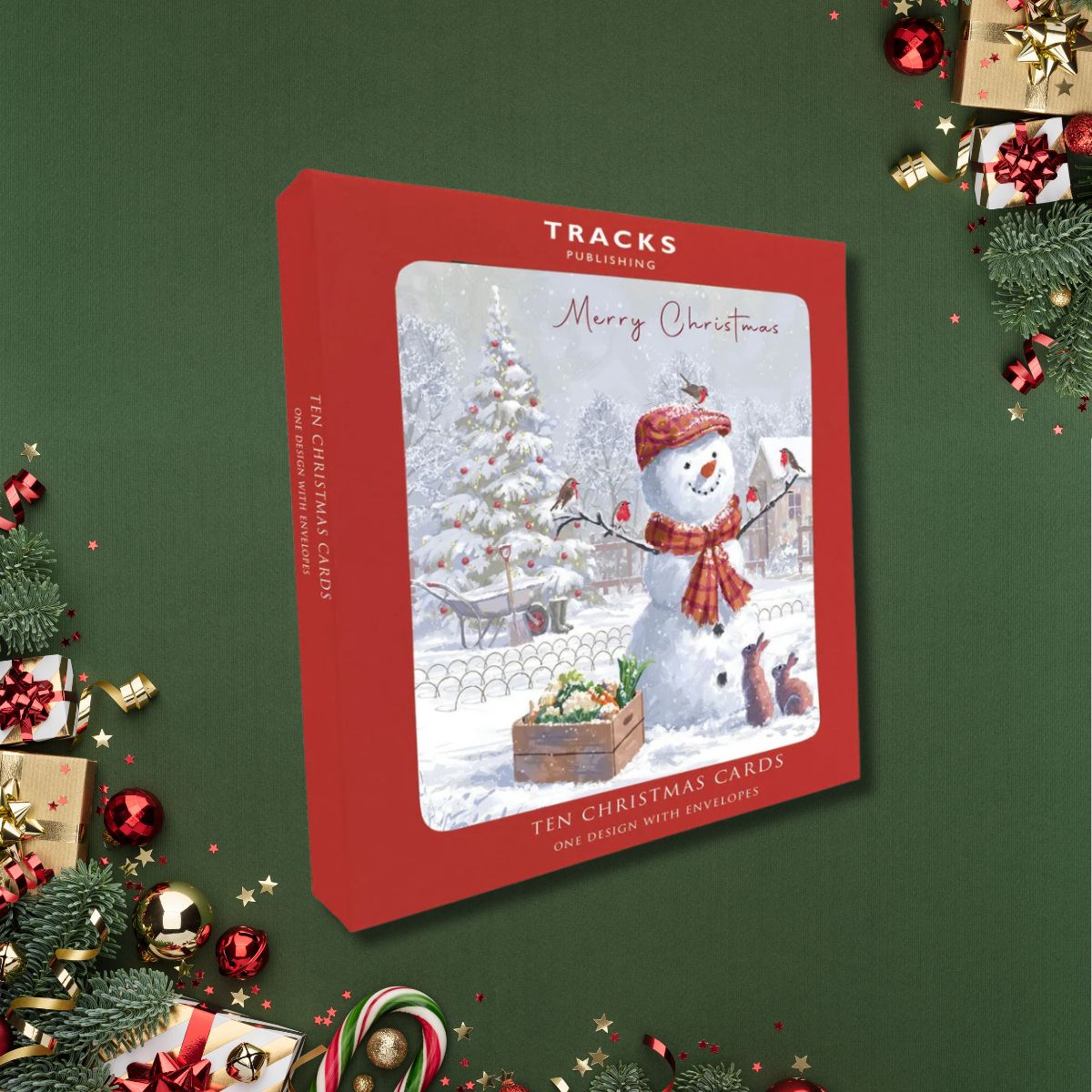 10 x Christmas Cards In Box - Snowman & Friends