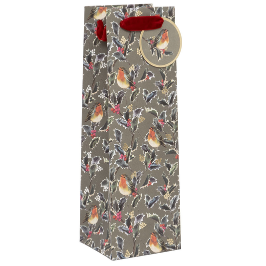 Christmas Gift Bottle Bag - Holly Harmony