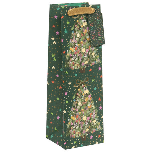 Christmas Gift Bottle Bag - Exquisite Evergreen