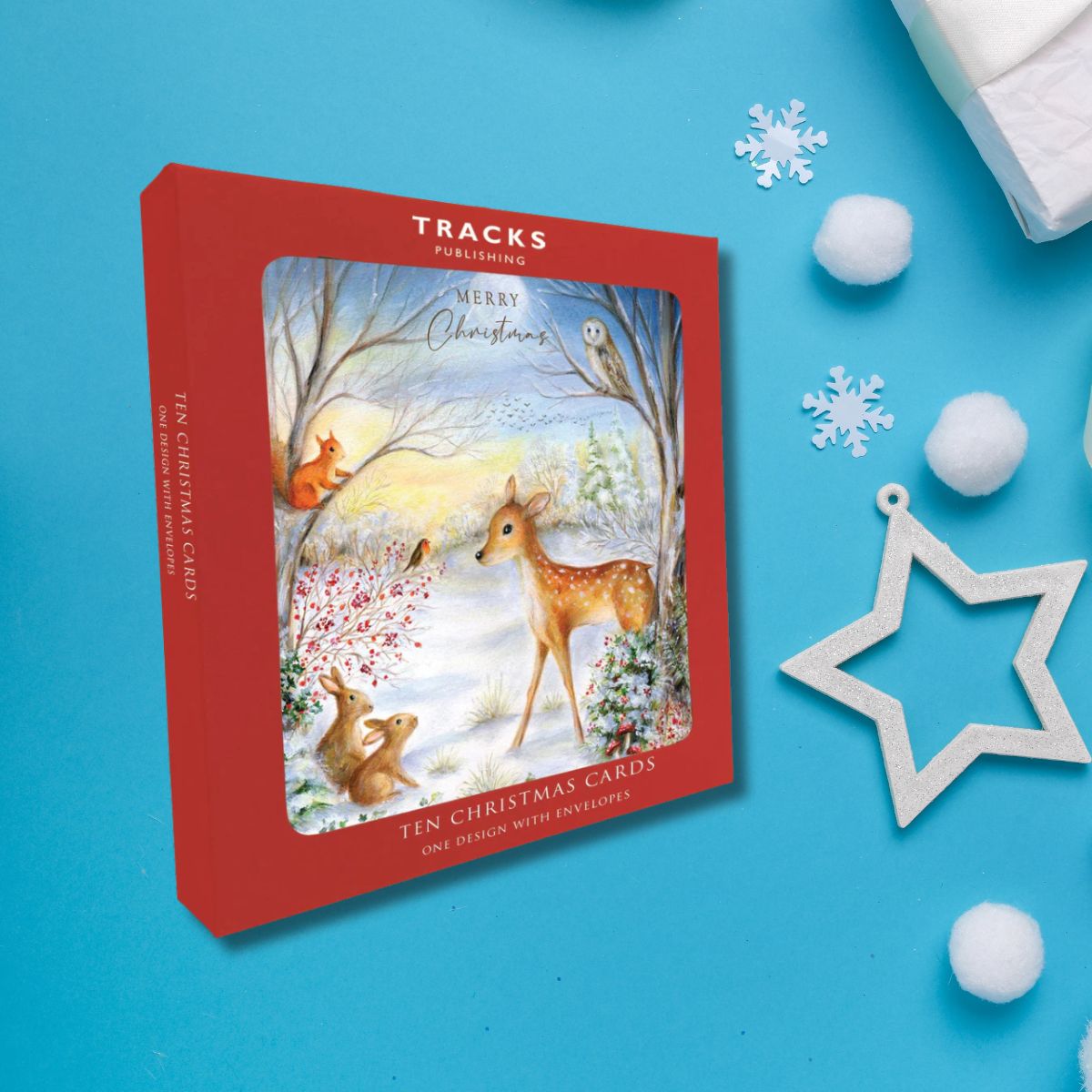 10 x Christmas Cards In Box - Snowy Wildlife