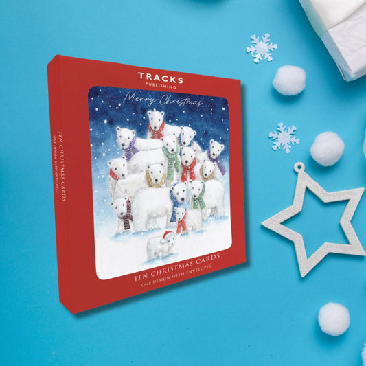 10 x Christmas Cards In Box - Polar Bears