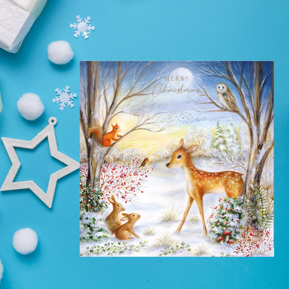 Charity Christmas Cards - 5 x Woodland Animals