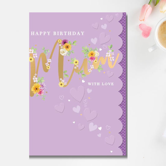 Mum Birthday Card - Gold Script