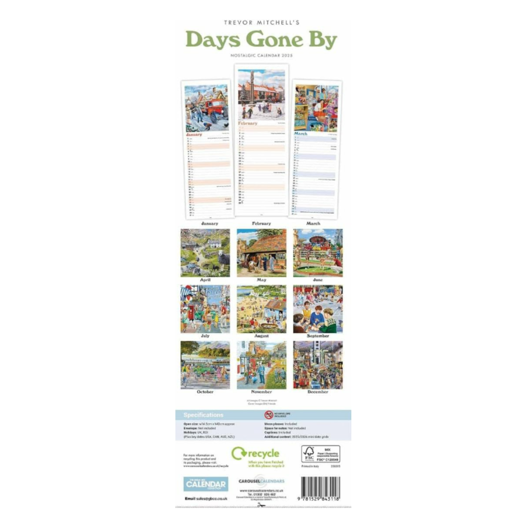 Trevor Mitchell's Days Gone By - Slim Calendar 2025