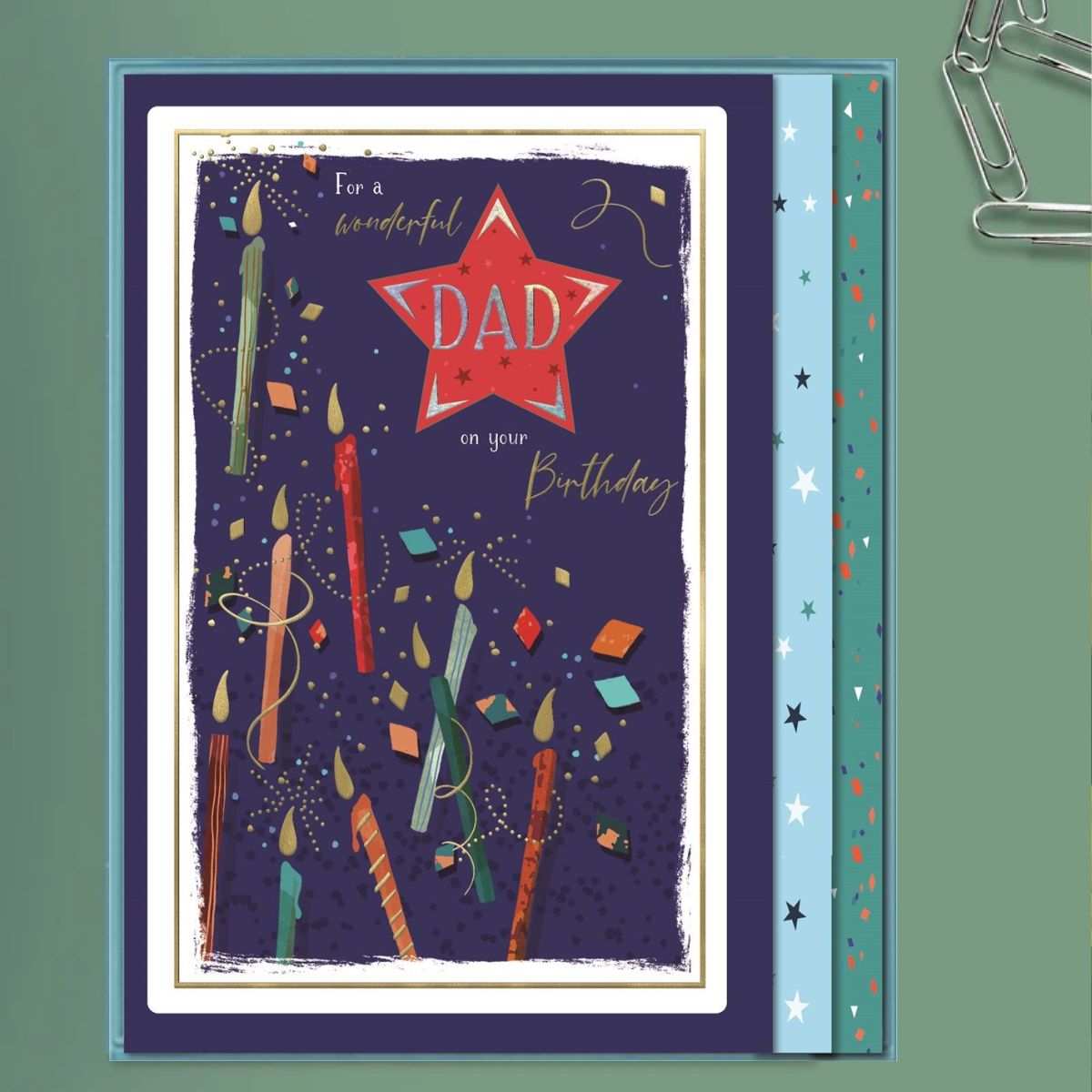 Dad Birthday Card - Boxed Card Cake & Sparklers