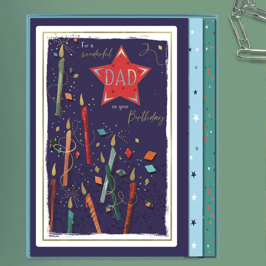 Dad Birthday Card - Boxed Card Cake & Sparklers