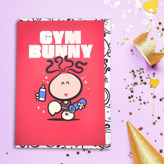 Bubblegum Birthday Card - Gym Bunny