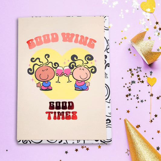 Bubblegum Birthday Card - Good Wine Good Times
