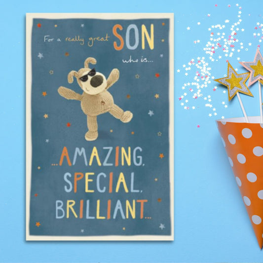 Son Birthday Card - Boofle Bear Amazing, Special, Brilliant...