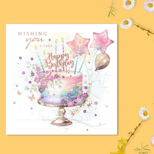 Blush Birthday Card - Birthday Cake