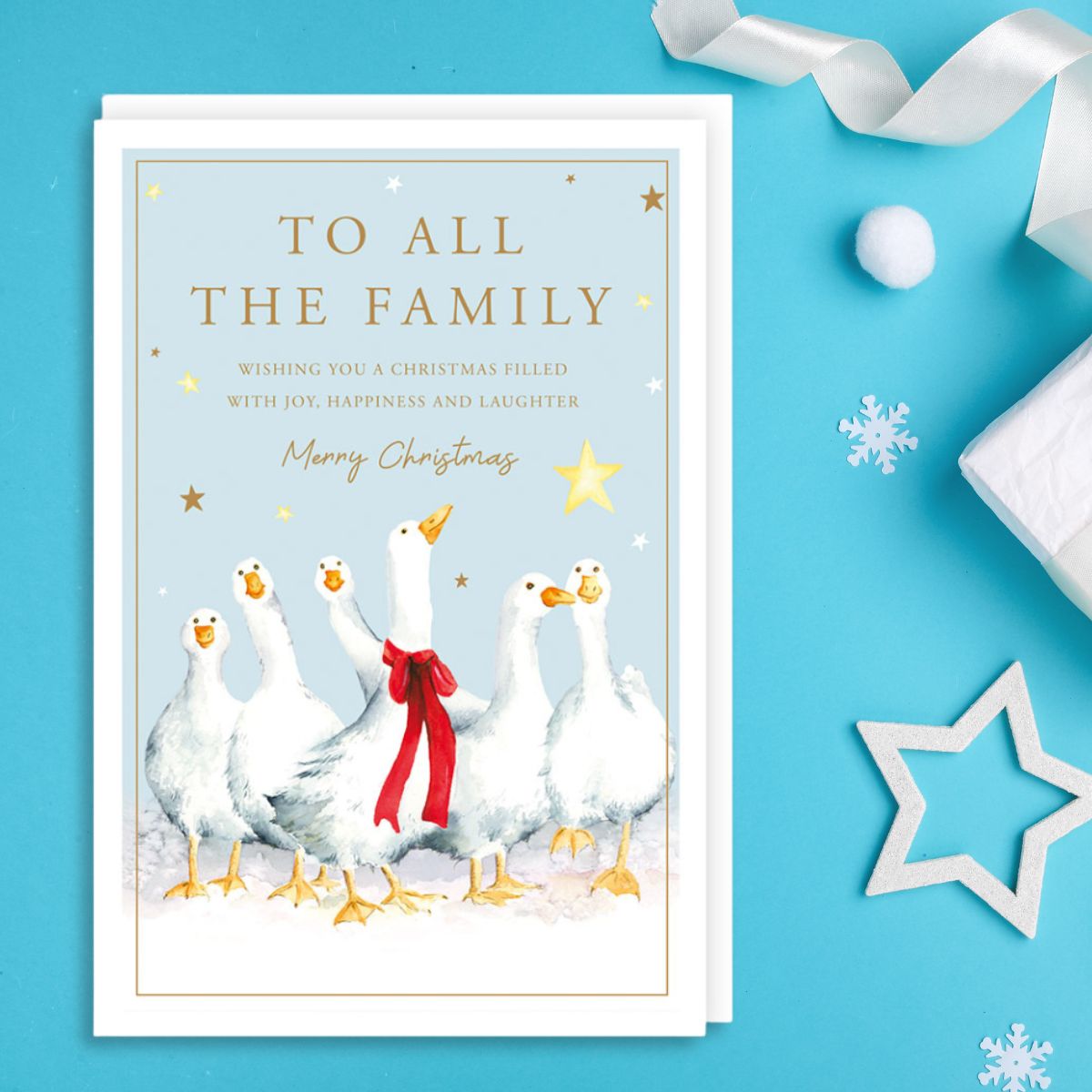 All The Family Christmas Card - Party Geese