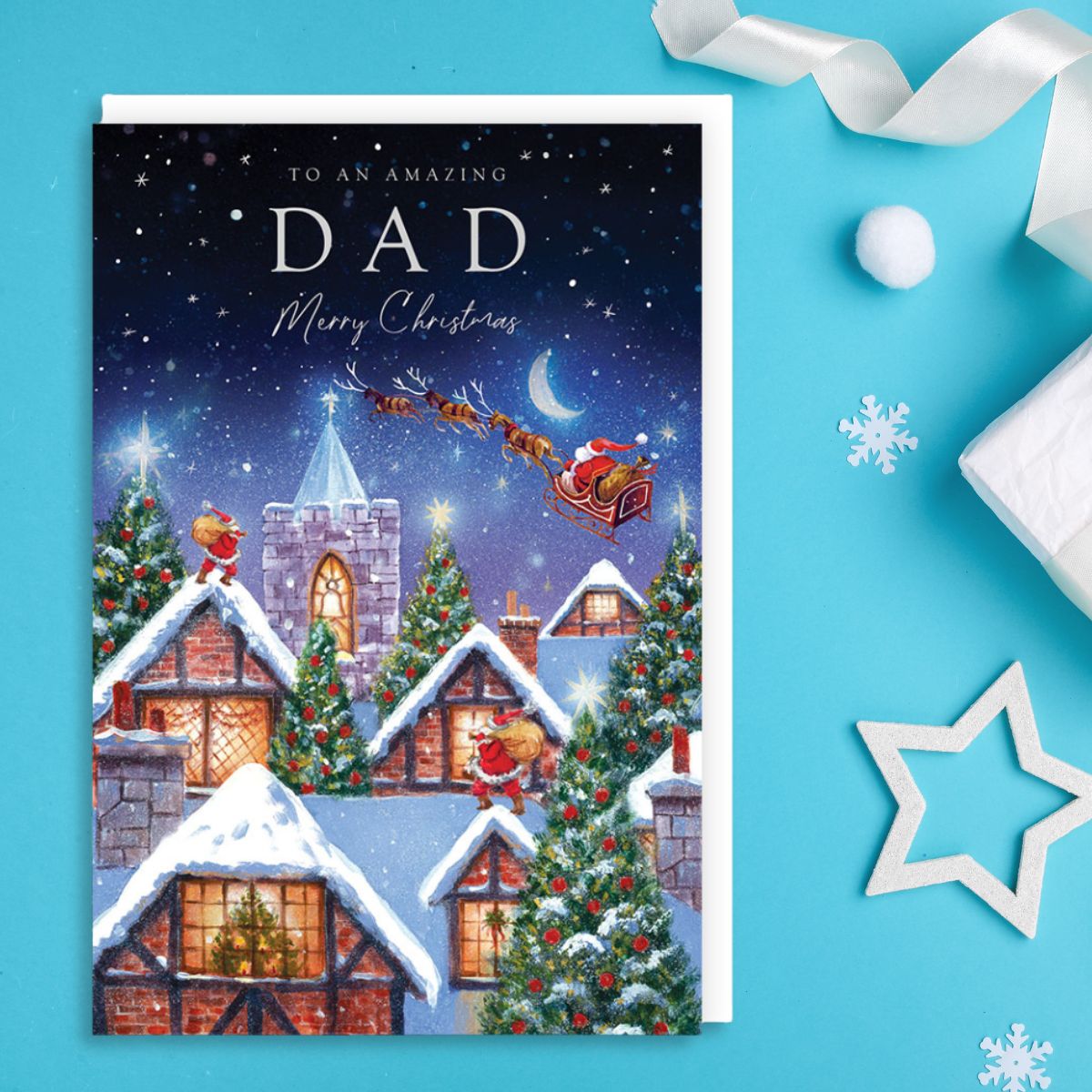 Dad Christmas Card - Santa's On His Way