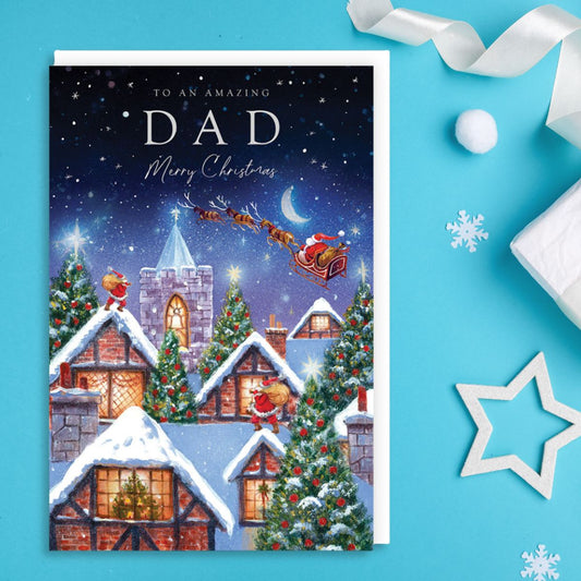 Dad Christmas Card - Santa's On His Way