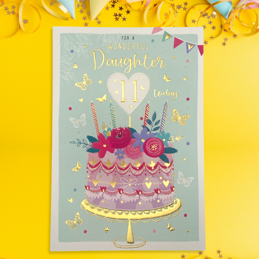 Daughter 11th Birthday - Pavillion Cake & Candles