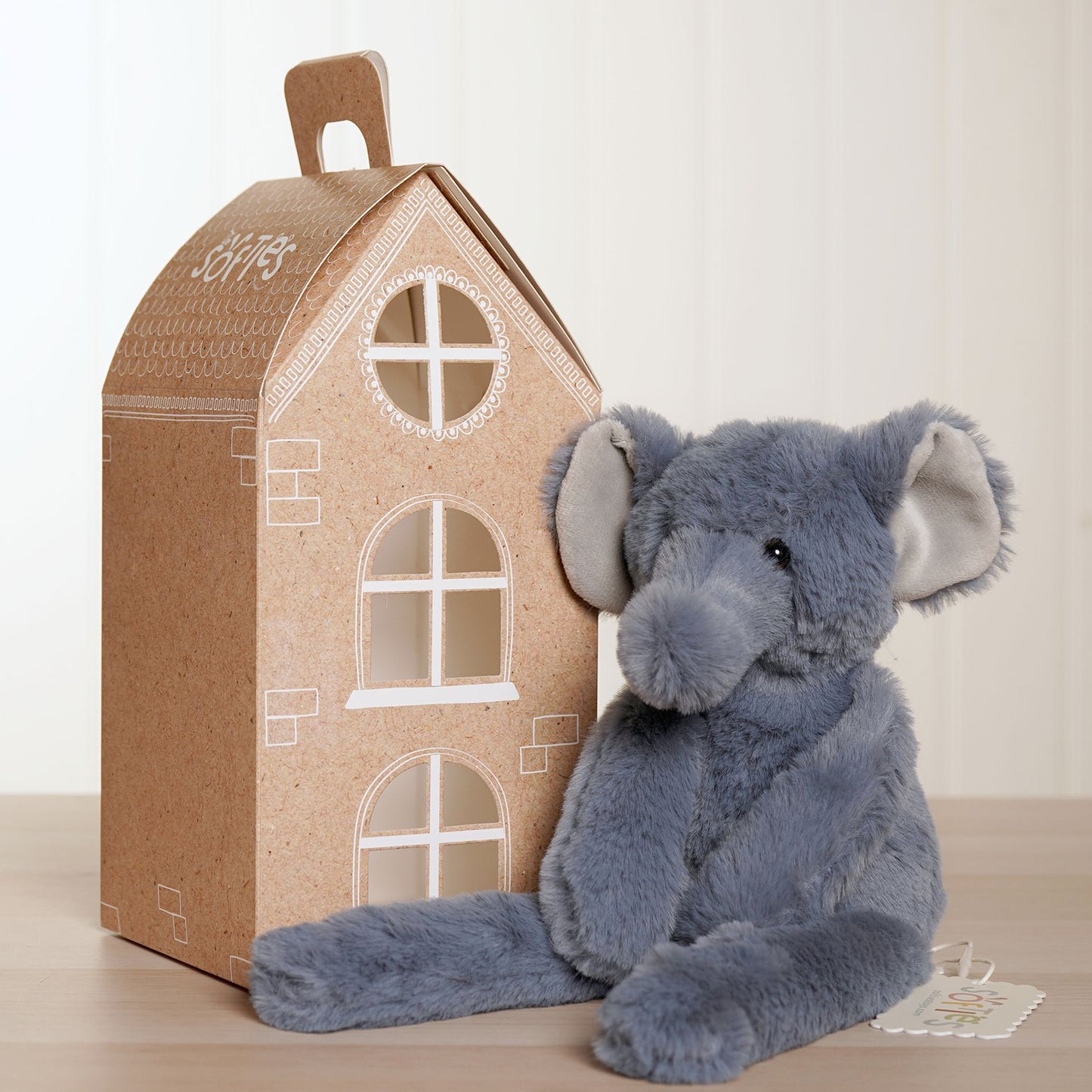 Softies - George The Plush Long Leg Petrol Elephant 35 cm