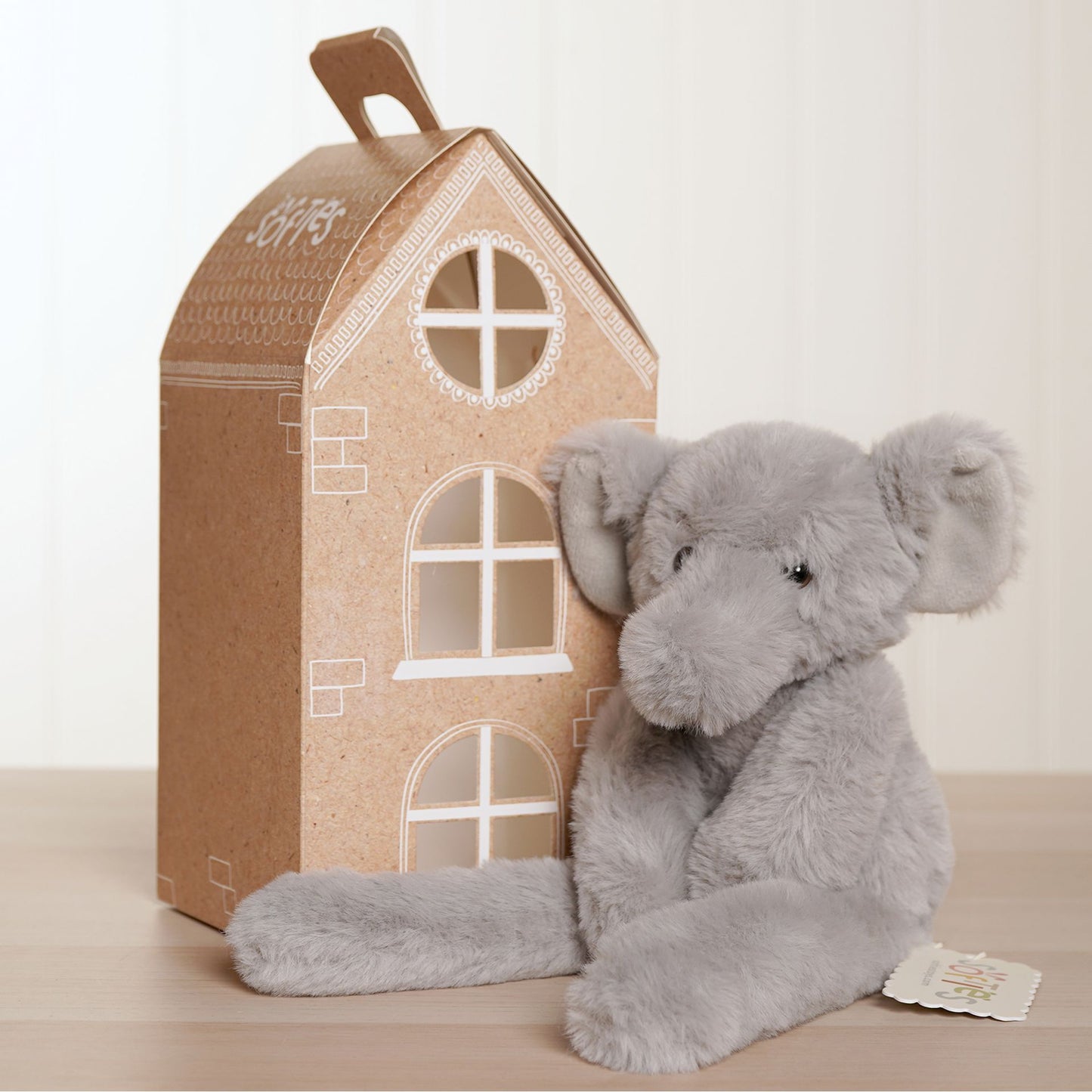 Softies - Nelly The Plush Long Leg Grey Elephant 35 cm