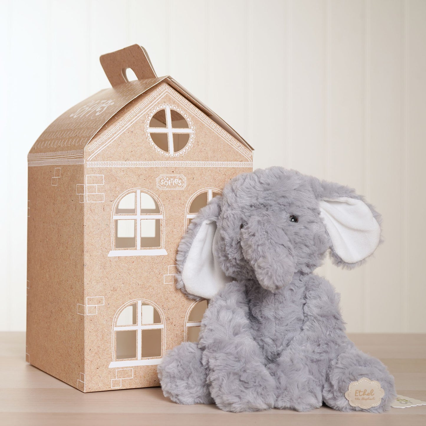 Softies - Ethel The Plush Sitting Grey Elephant 22 cm