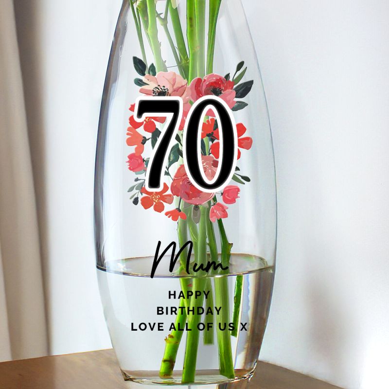 Age 70 Gift - Bullet Vase