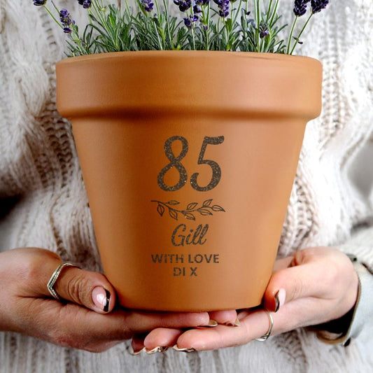 Age 85 Gift - Personalised Terracotta Plant Pot