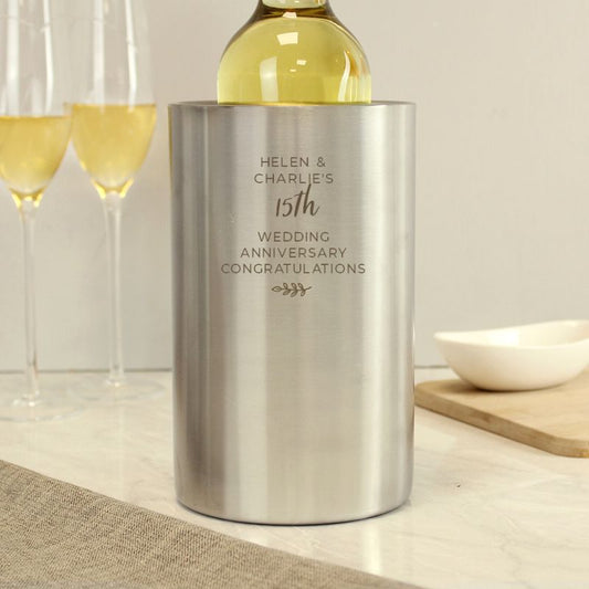 15th Anniversary Gift - Personalised Wine Cooler