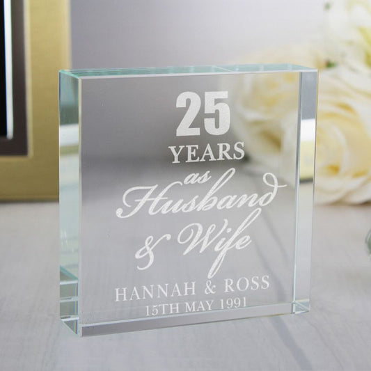 25th Anniversary Gift - Personalised Crystal Token