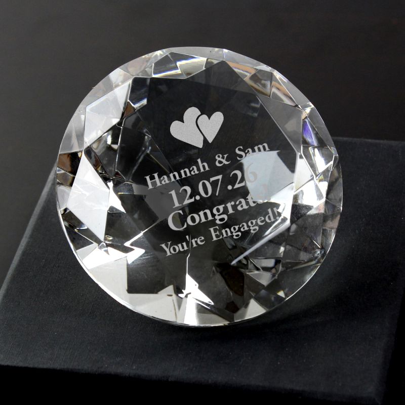 55th Anniversary Gift - Personalised Heart Motif Paperweight