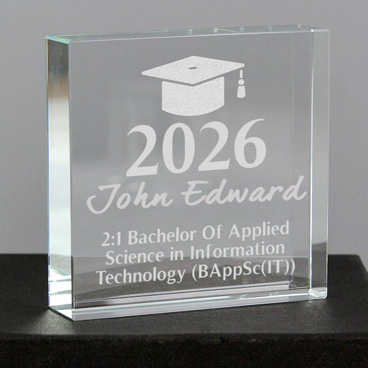 Graduation Gift - Personalised Crystal Token