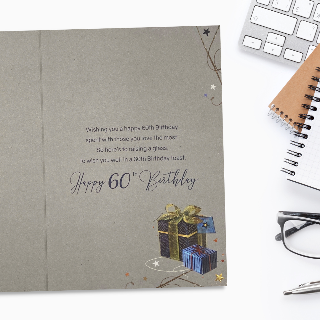 60th Birthday Card - Whisky & Gifts