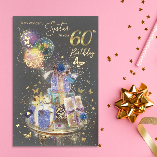 Sister 60th Birthday Card - Grace Gifts & Balloons
