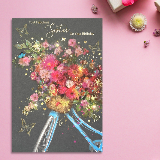 Sister Birthday Card - Grace Floral Cycle