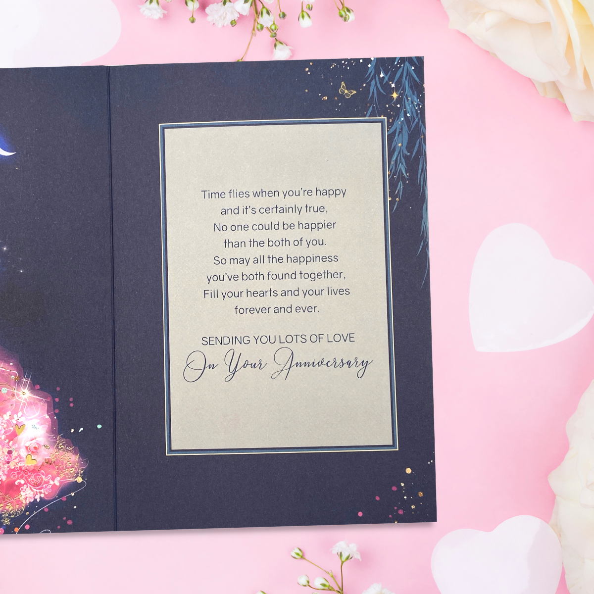 Son & Daughter-In-Law Wedding Anniversary Card - Grace Moonlit Embrace ...
