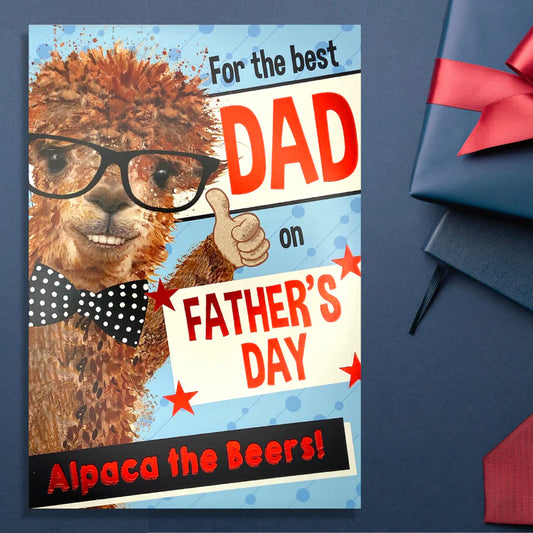 Father's Day Card Dad - Alpaca The Beers!