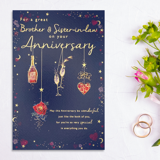 Brother & Sister-In-Law Wedding Anniversary Card - Mayfair