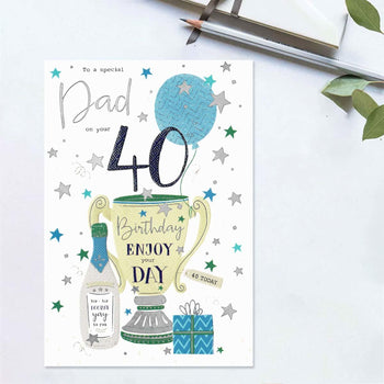 Dad 40th Birthday Card - Palladium