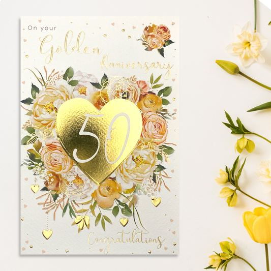 Golden Wedding Anniversary Card - 50th Sentiments