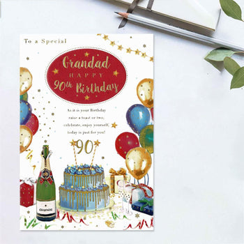 Grandad 90th Birthday Card - Avec Amour