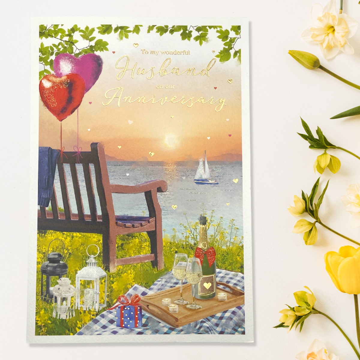 Husband Anniversary Card - Essence Picnic Bench