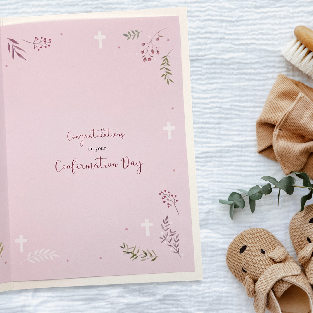 Confirmation Card  - Just For You Pink