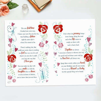 One I Love Birthday Card - 3-Fold Eternal Hearts & Flowers