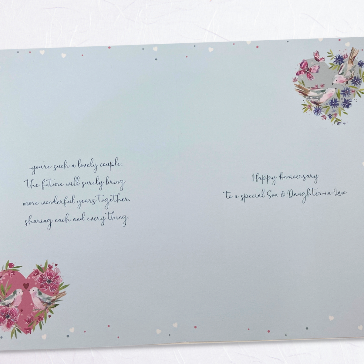 Son & Daughter-in-Law Wedding Anniversary Card - Hearts