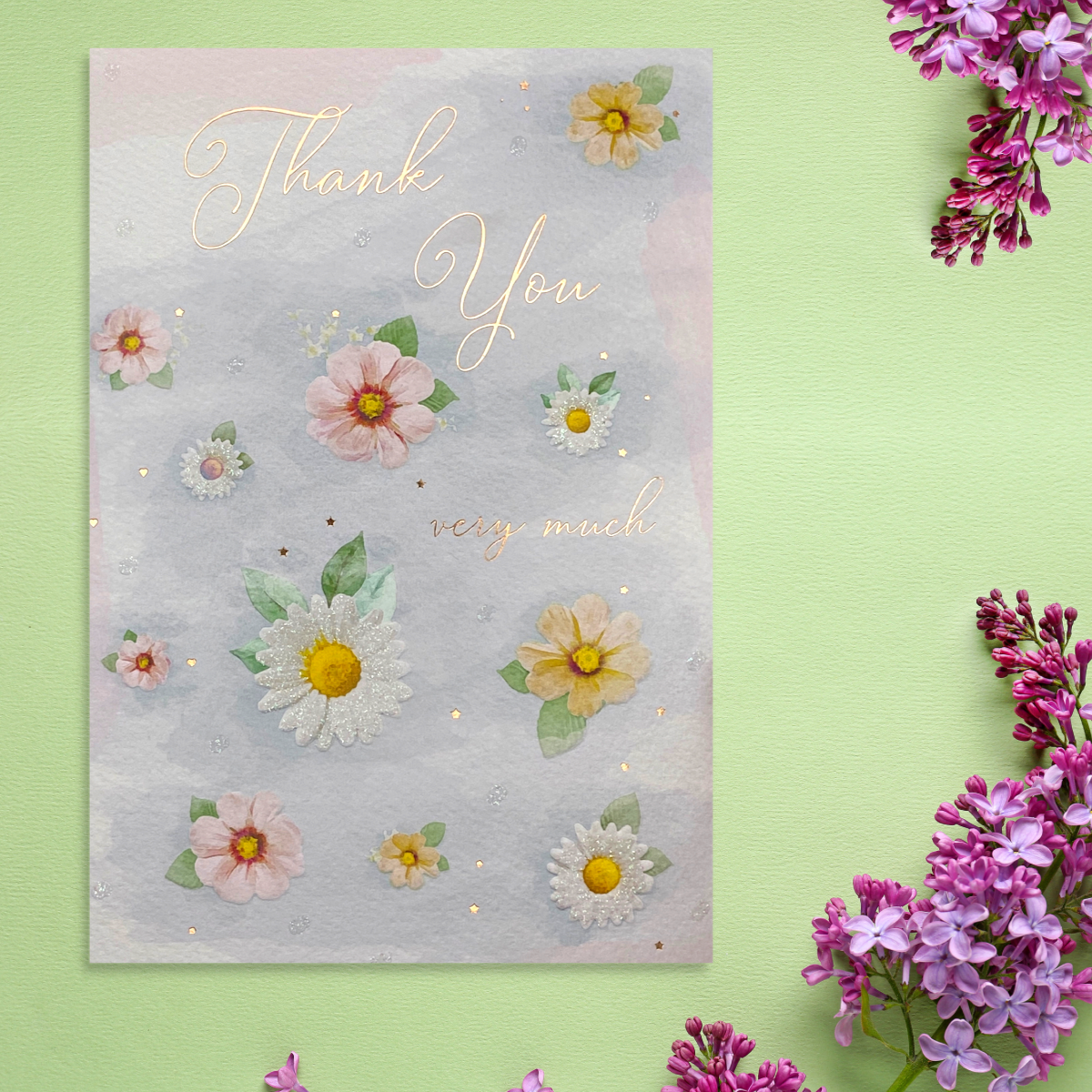 Thank You Card - Brighstone Sparkling Flowers