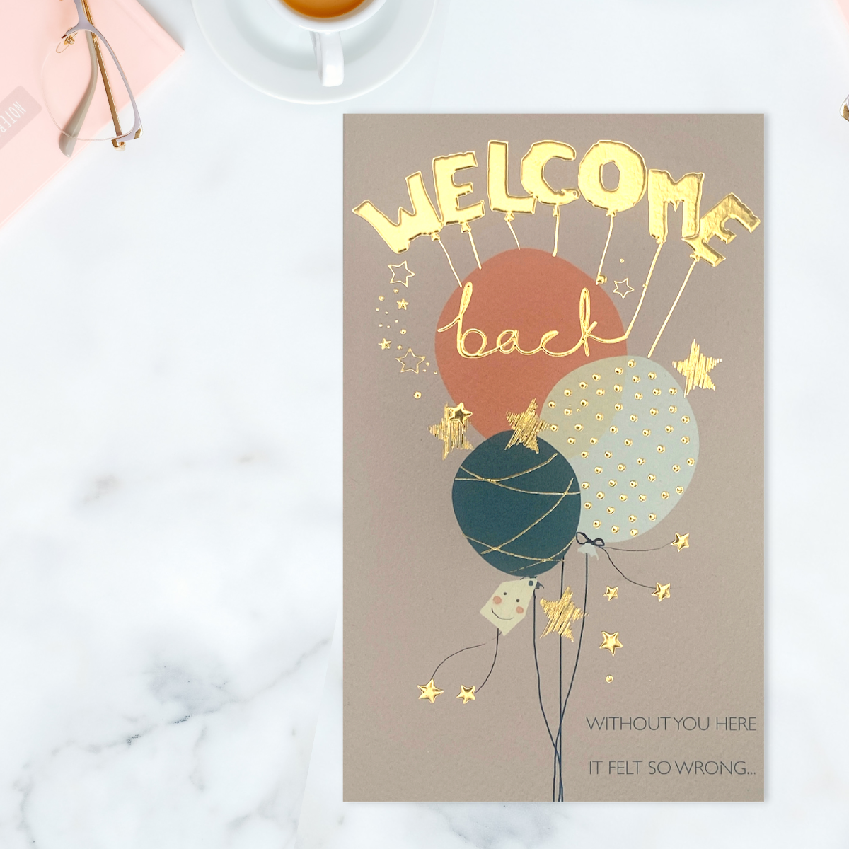 Welcome Back Card- Make Your Wish Balloons