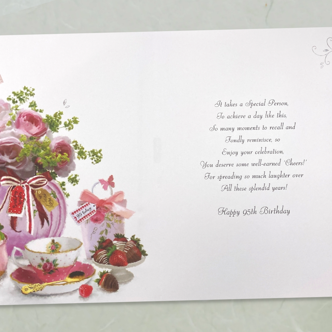 95th Birthday Card - Velvet Sparkle