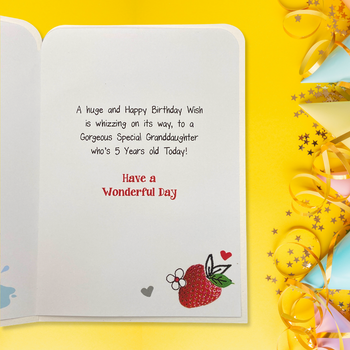 Granddaughter 5th Birthday Card - Twingles Flowers