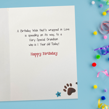 Grandson 1st Birthday Card - Twingles