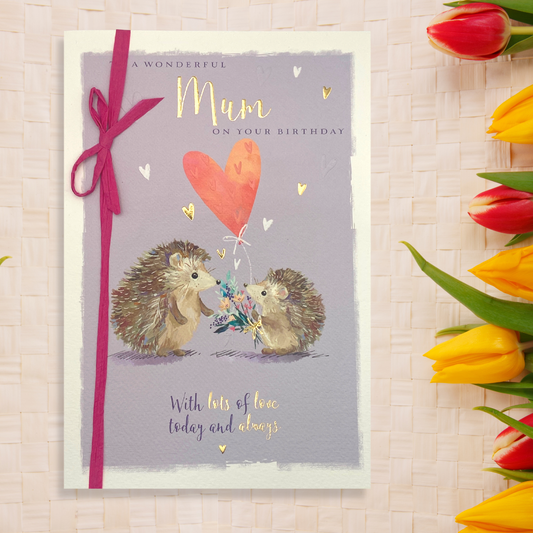 Mum Birthday Card - The Wildlife Hedge Hugs